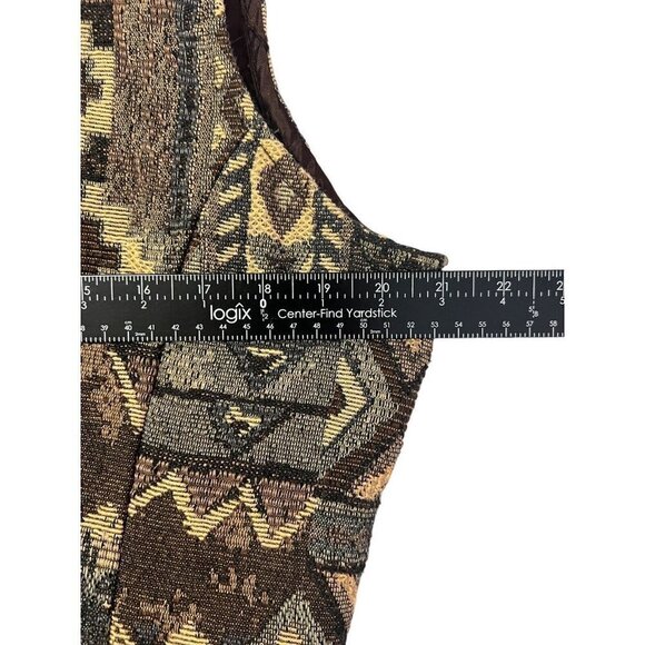 VTG Rough Rider by Circle T Western Tapestry Vest Size XL Southwestern 90s USA - Picture 9 of 10